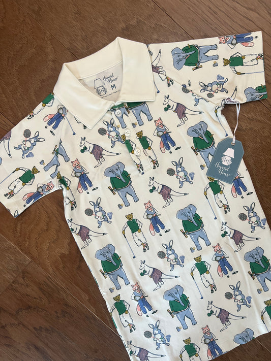 Athletic Animal Club Boys Short Sleeve Pima Polo