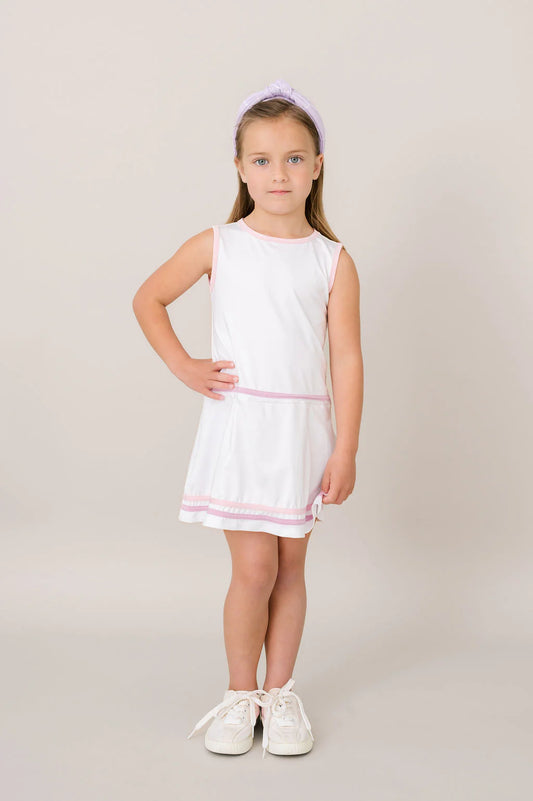 Jordan Dress - Pure Coconut, Cotton Candy Pink, Petal Purple