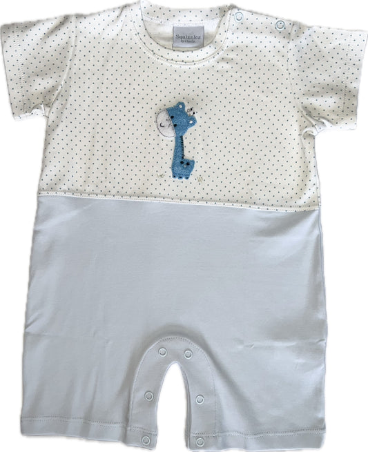 Blue Giraffe Romper