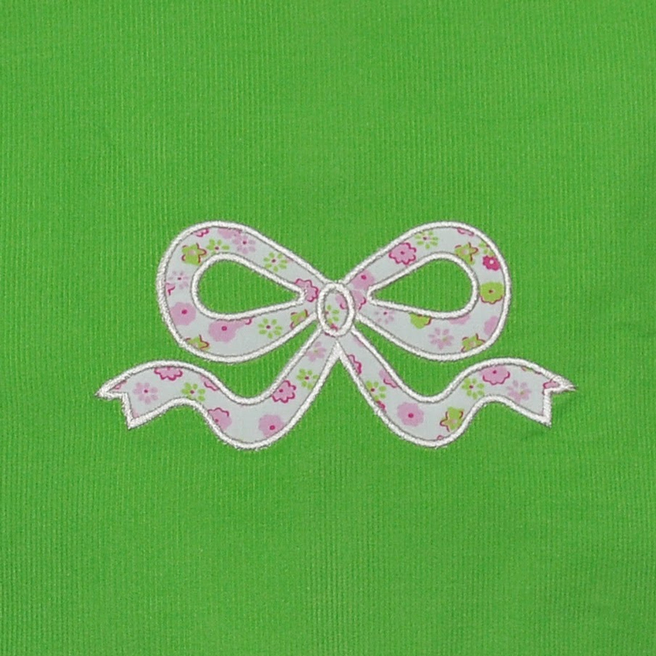 Corduroy Green Apple Forest Dress with Flower Bow