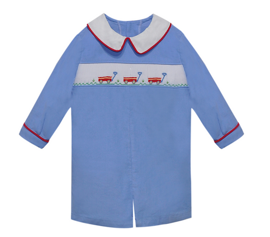 Blue Corduroy Williams Romper-Wagon