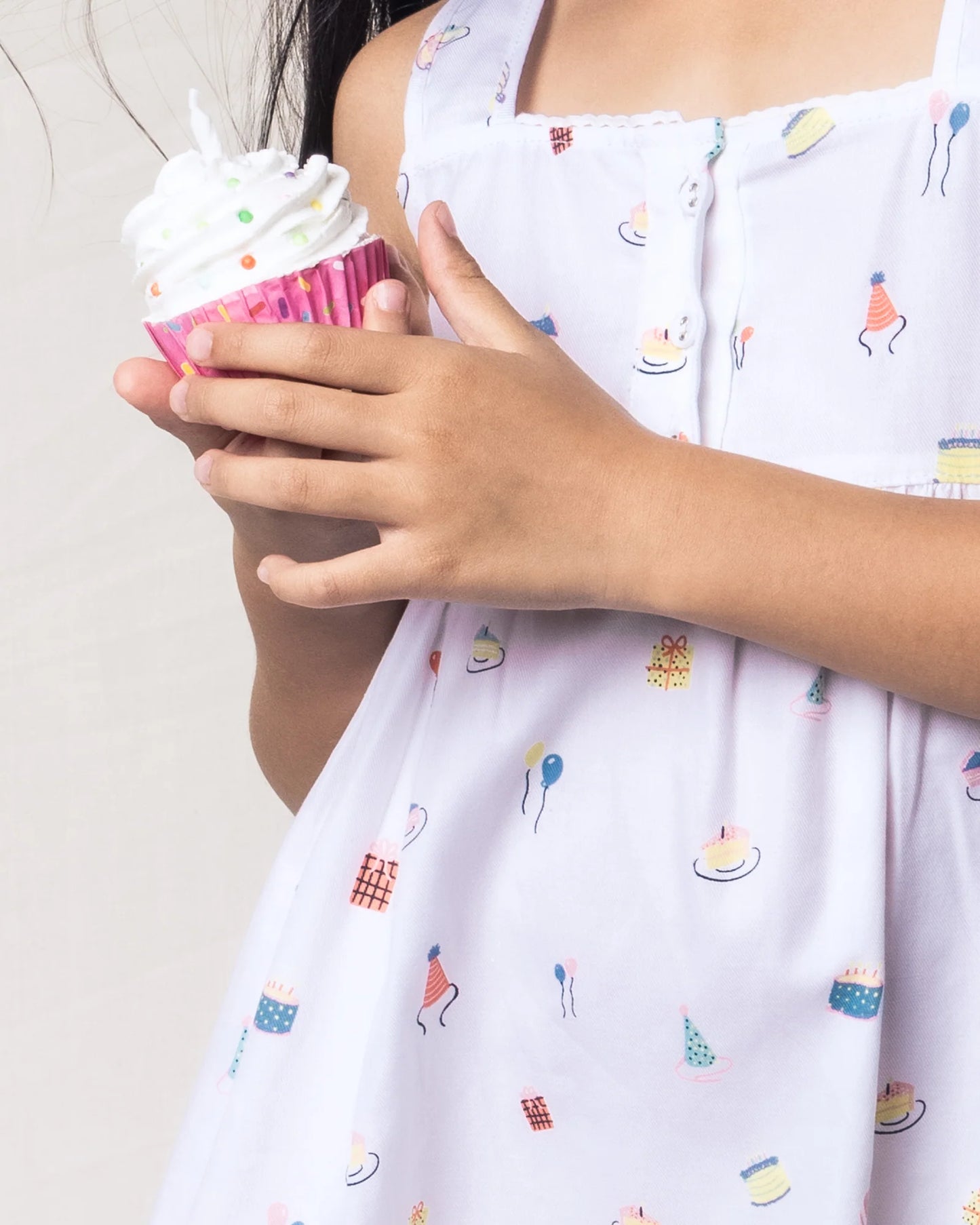 Girl's Twill Charlotte Nightgown in Birthday Wishes