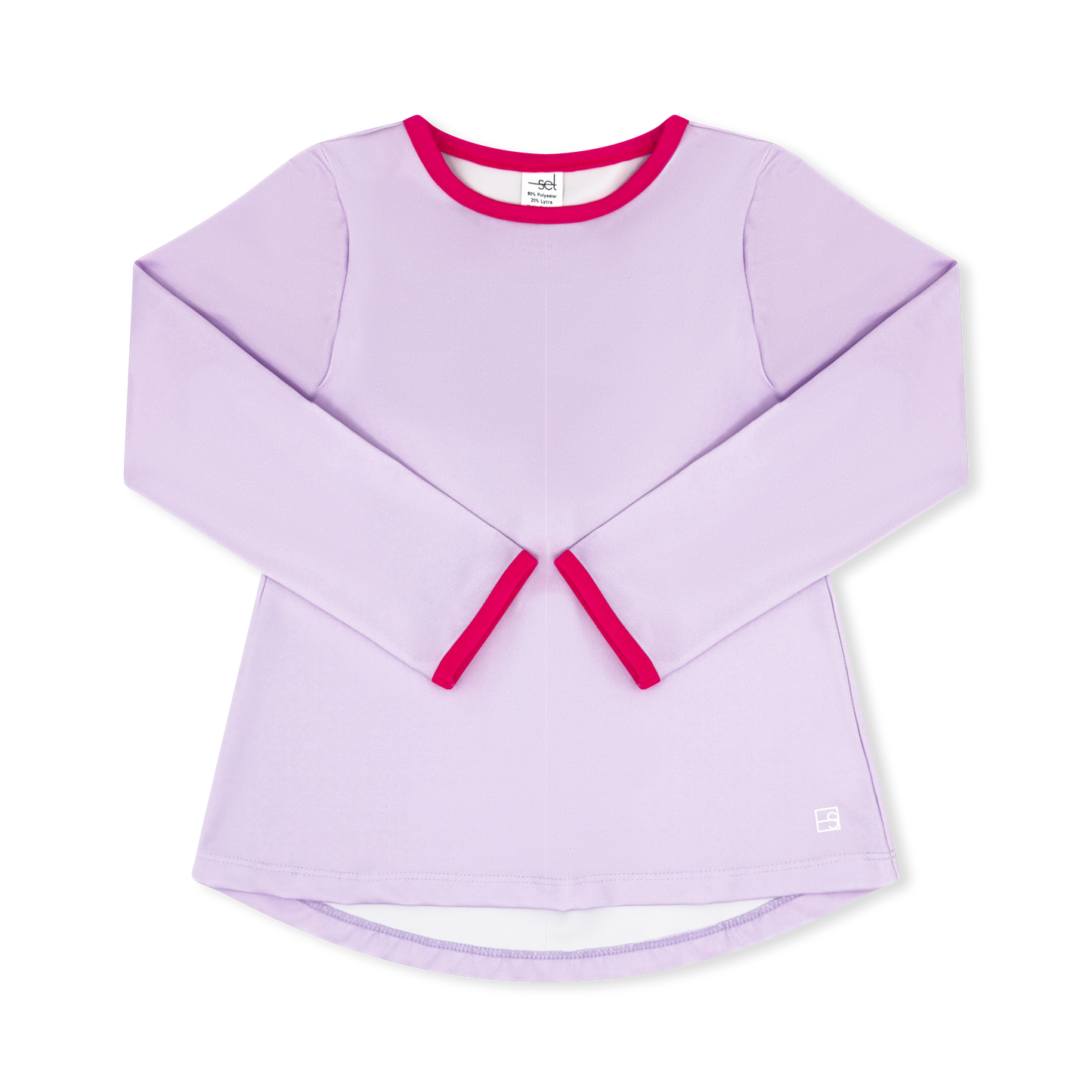 Taylor Tee Long Sleeve- Petal Purple, Power Pink