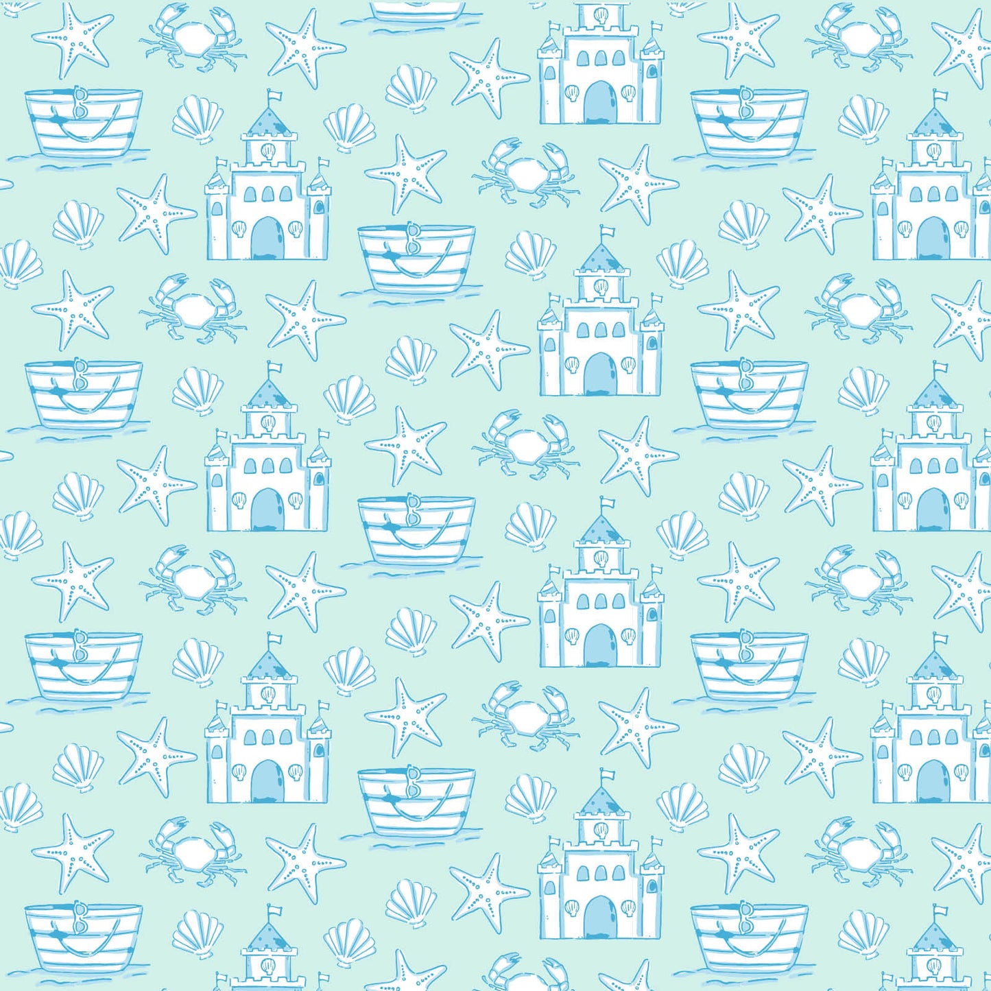 Charles Boys' Lounge Set - Sandcastles Blue