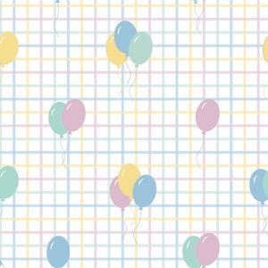 Once Upon A Time Footie - Party Time Balloon Plaid, Park Pink