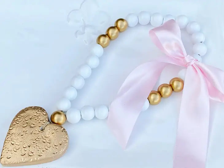 Gold Gilded Heart Blessing Beads