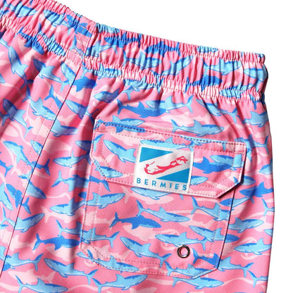 Pink Shark Swim Trunks