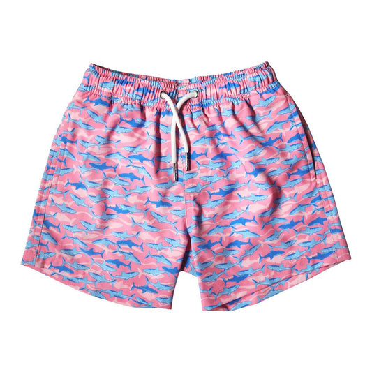 Pink Shark Swim Trunks