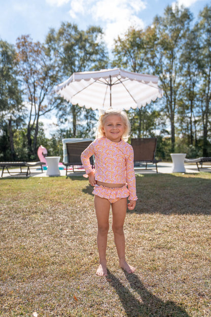 Panama Mod Pink/Orange Floral Two Piece Swimsuit