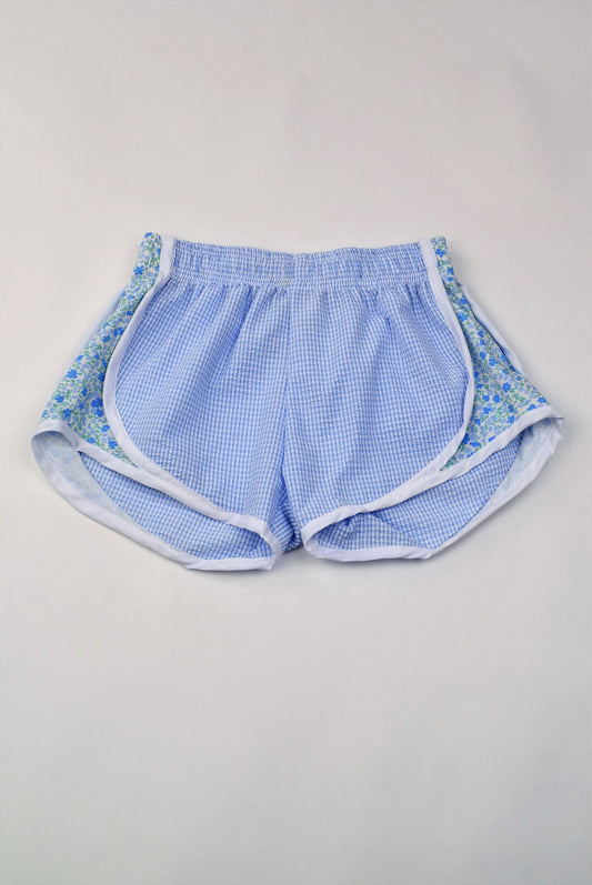 Colorworks Blue Shorts with Floral Sides