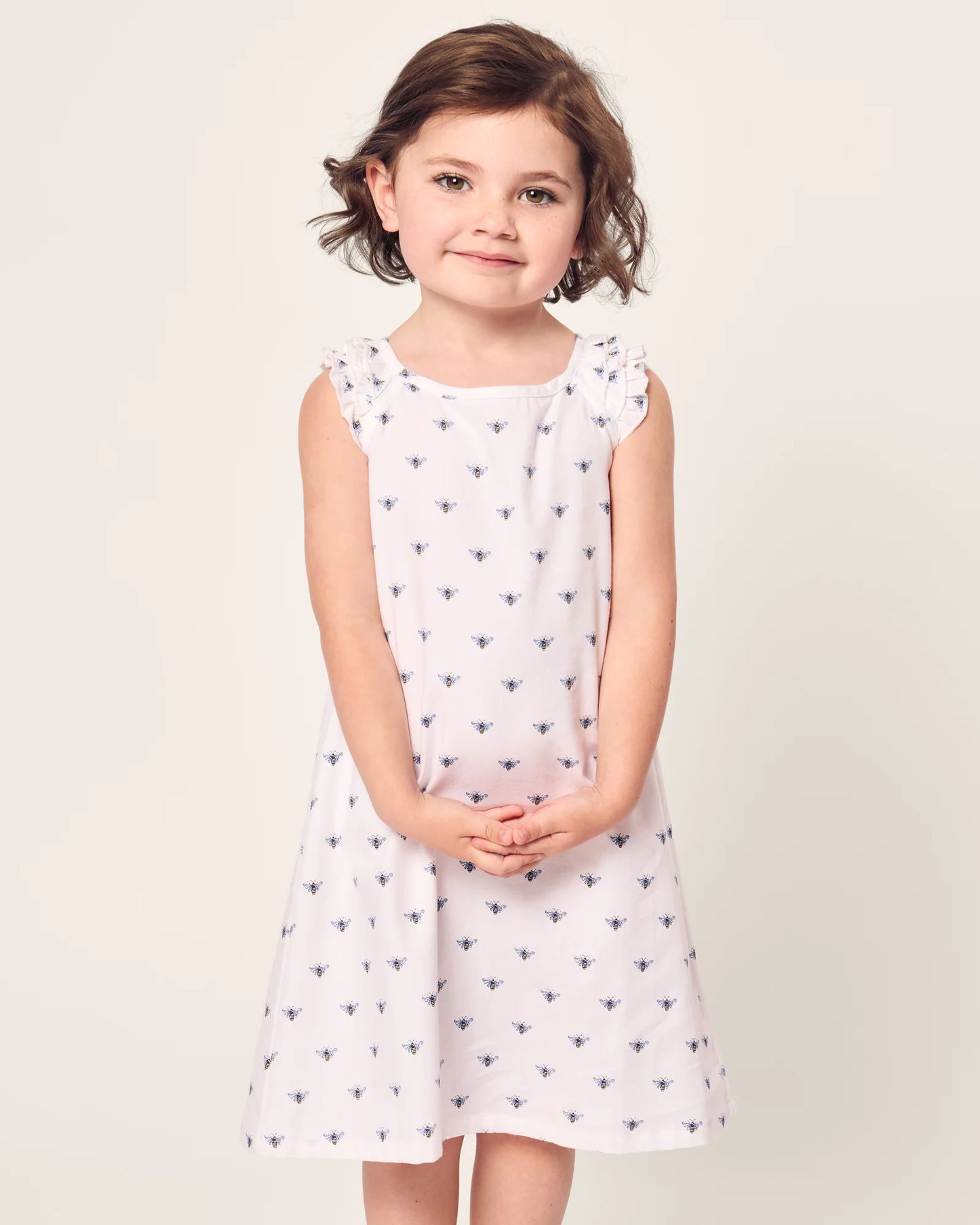 Girl's Twill Amelie Nightgown in Buzzing Bees