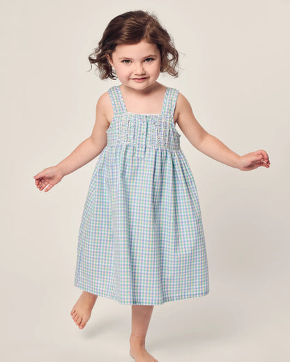 Girl's Twill Charlotte Nightgown in Spring Gingham