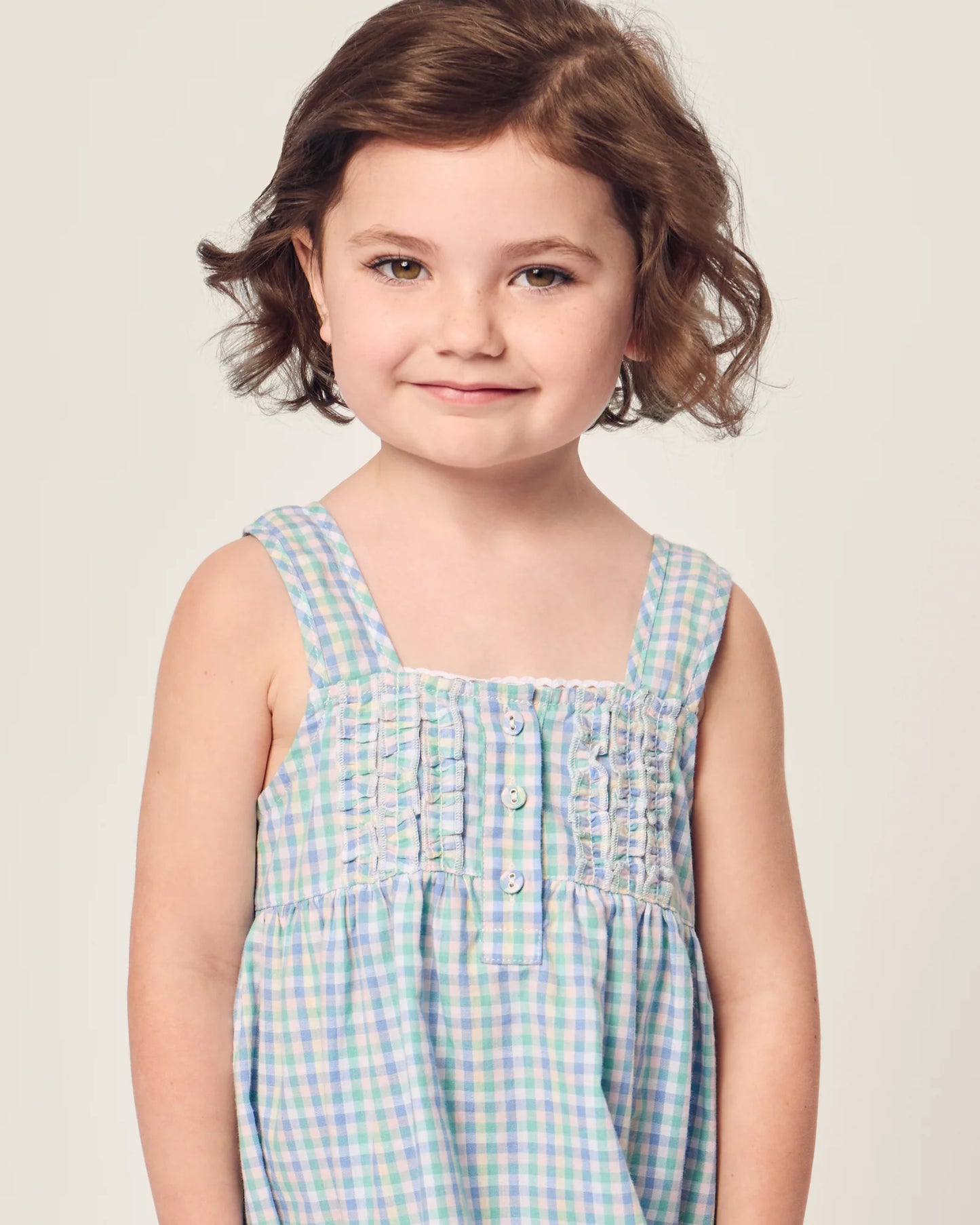 Girl's Twill Charlotte Nightgown in Spring Gingham