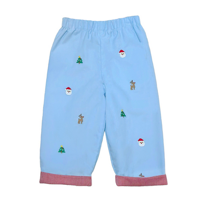 Christmas Leo Pants - Light Blue Cord