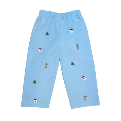 Christmas Leo Pants - Light Blue Cord