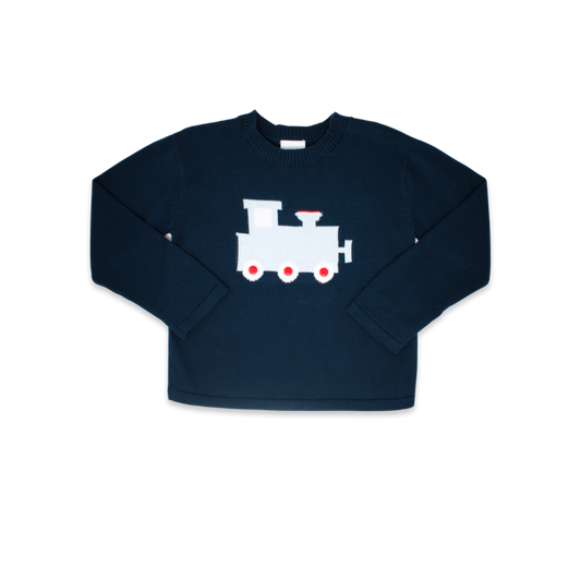 Cozy Up Sweater-Navy Train