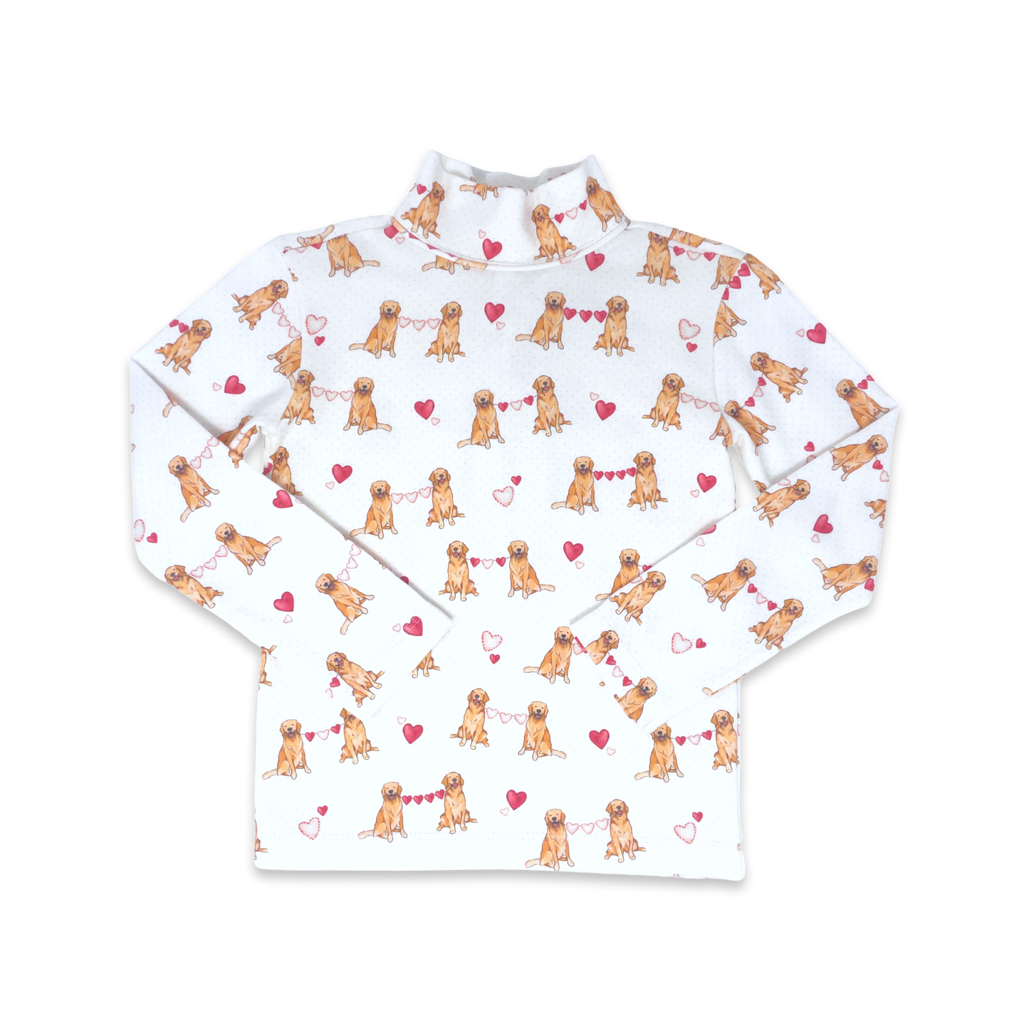 Girls Puppy Love Tot Turtleneck with Pink Dots