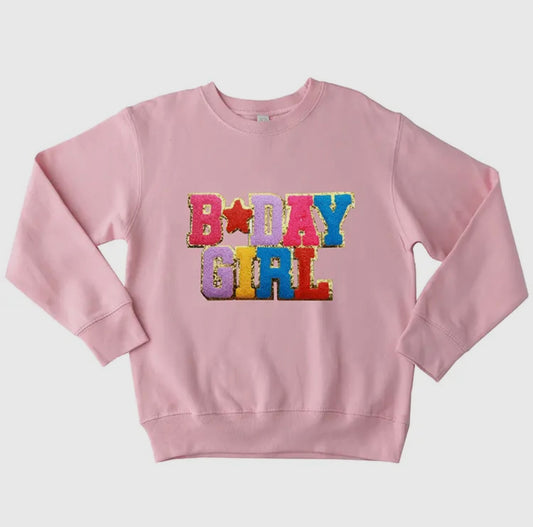 Chenille Bday Girl Sweatshirt