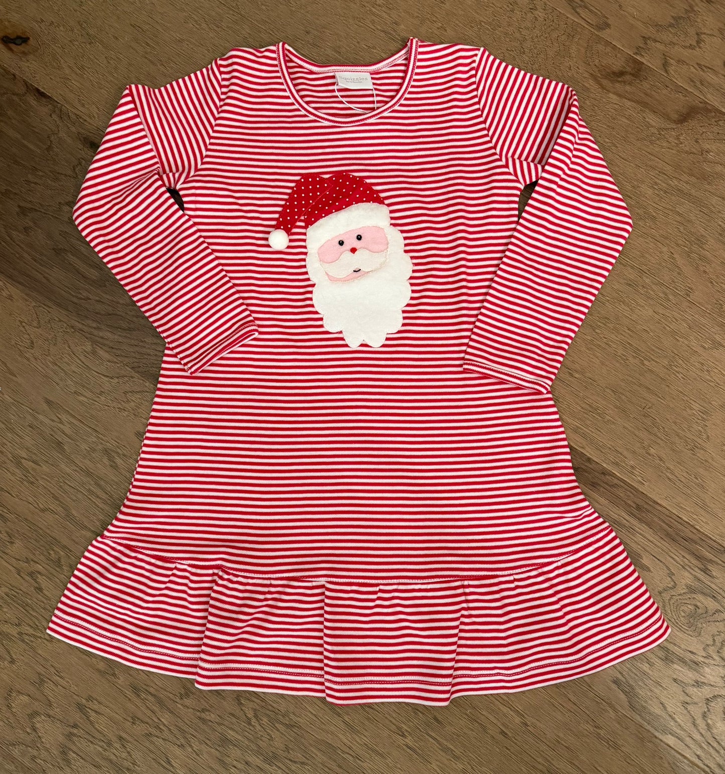 Say Cheese Santa Long Sleeve Popover Dress
