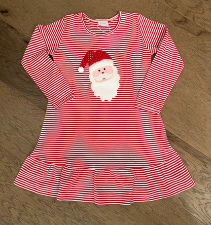 Say Cheese Santa Long Sleeve Popover Dress