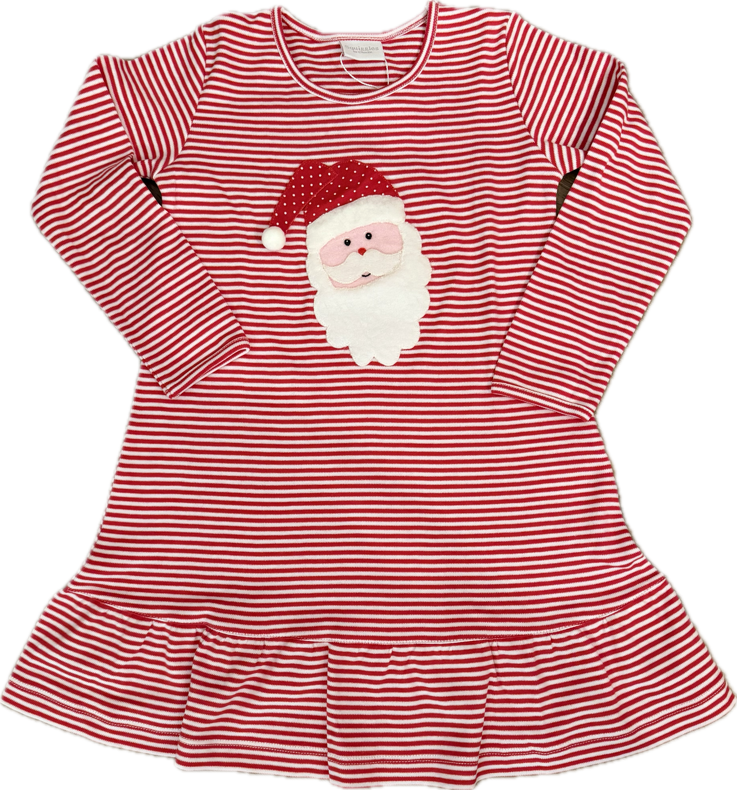Say Cheese Santa Long Sleeve Popover Dress