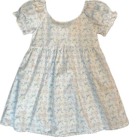 Blue Bow Tiles Mini Ella Dress