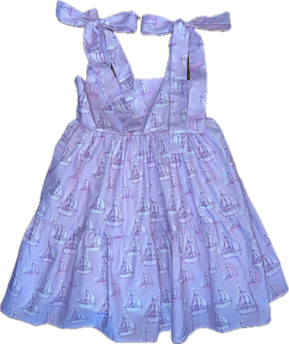 Purple Sailboats Mini Molly Dress