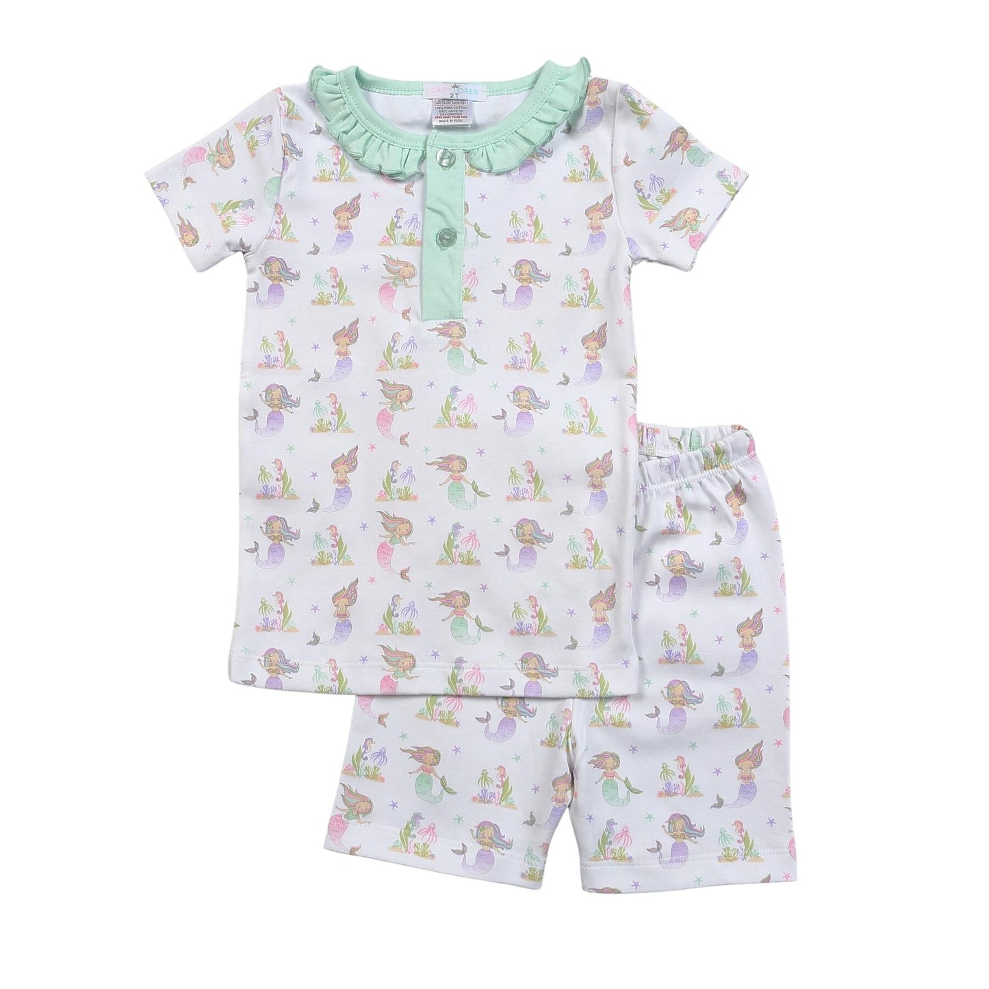 Mermaids and Friends Pajama Set - Aqua