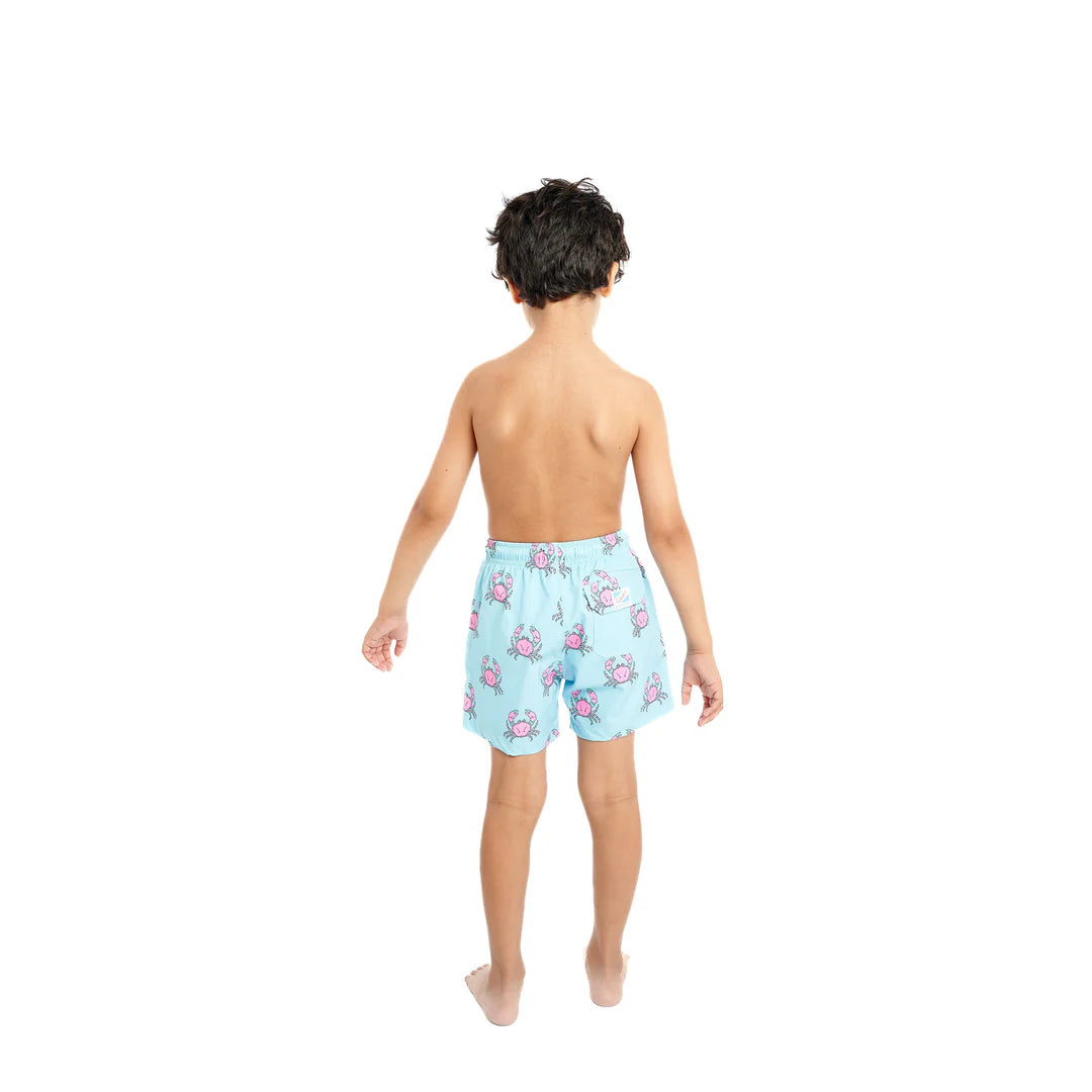 Pink Crabs lined Swim Trunks