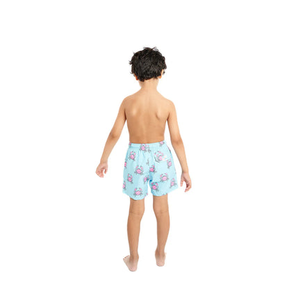 Pink Crabs lined Swim Trunks