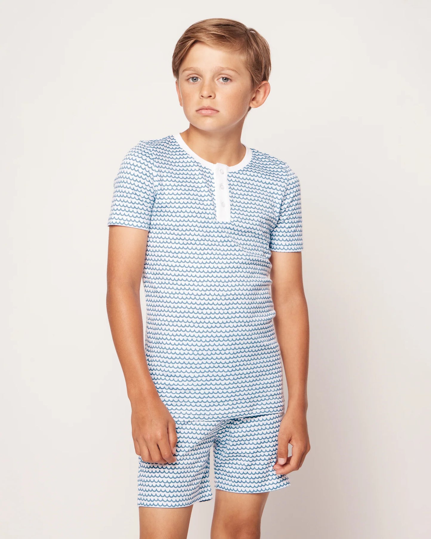 Kid's Pima Snug Fit Pajama Short Set in La Mer