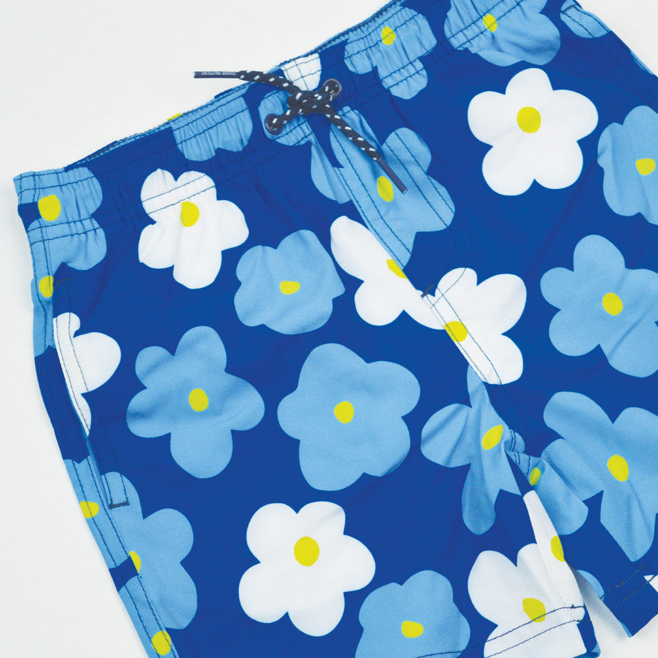 Blue Daisy Swim Trunks