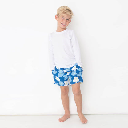 Blue Daisy Swim Trunks