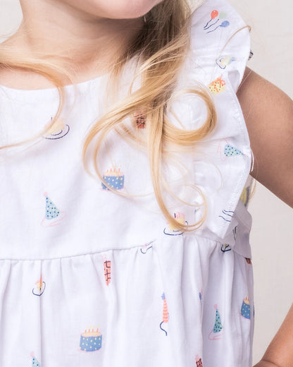 Baby's Twill Ruffled Romper in Birthday Wishes