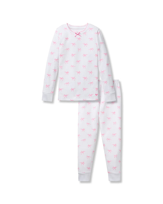 Kid's Pima Snug Fit Pajama Set in Blushing Bows