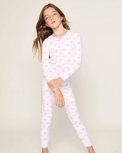 Kid's Pima Snug Fit Pajama Set in Blushing Bows