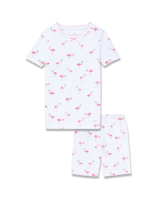 Kid's Pima Snug Fit Short Set in Flamingo