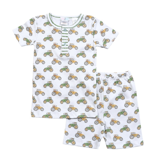 Tractors Pima Pajama Set - Green