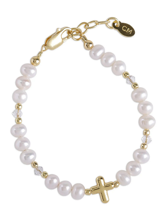 14K Gold-Plated Cross Baby Bracelet