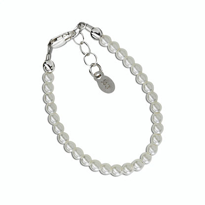 Sterling Silver Dainty Pearl Baby Bracelet