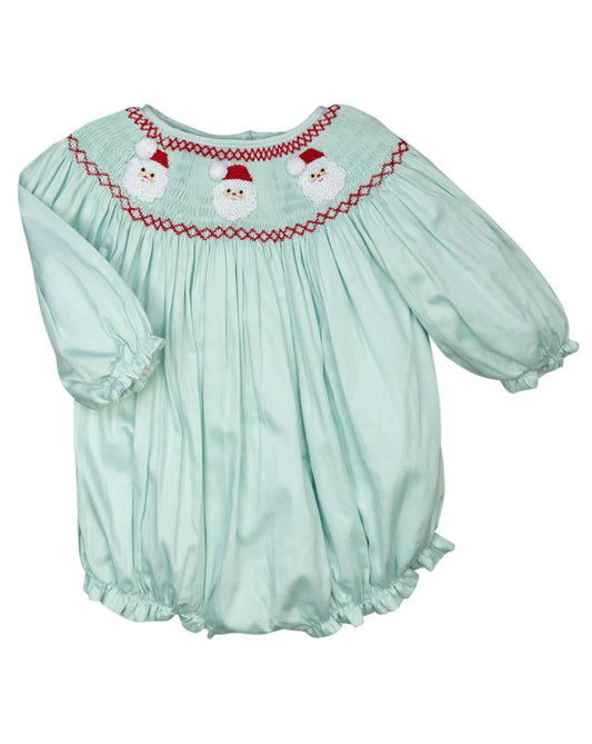 Santas Smocked Mint Bubble