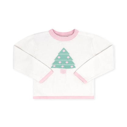 Cozy Up Christmas Tree Sweater - White